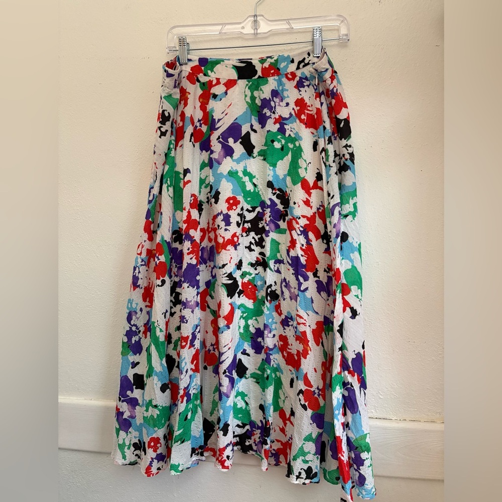 Tanya Taylor Floral Midi Skirt | Size 14 | Lined